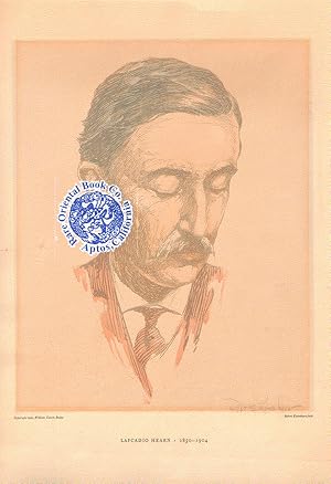 Seller image for BUST PORTRAIT OF LAFCADIO HEARN, TINTED LITHOGRAPHIC PRINT, PENCIL SIGNED BY THE for sale by RARE ORIENTAL BOOK CO., ABAA, ILAB