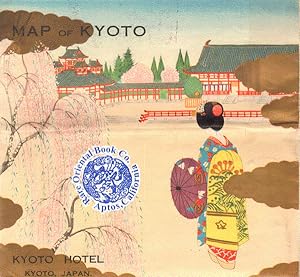 Imagen del vendedor de MAP OF KYOTO. [And Vicinity] [With Inset Maps Of Arashiyama & Kinkakuji; Lake Bi a la venta por RARE ORIENTAL BOOK CO., ABAA, ILAB