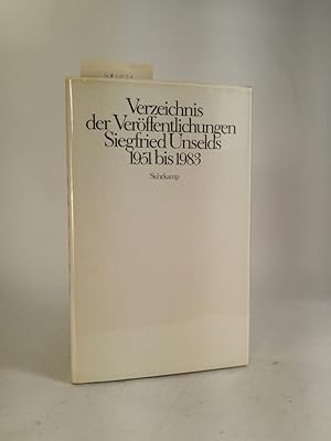 Imagen del vendedor de Verzeichnis der Verffentlichungen Siegfried Unselds 1951 bis 1983 Zum 28. September 1984 a la venta por ANTIQUARIAT Franke BRUDDENBOOKS