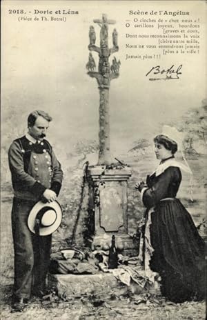 Bild des Verkufers fr Ansichtskarte / Postkarte Theodore Botrel und seine Ehefrau, Dorie et Lena, Gebet zum Verkauf von akpool GmbH