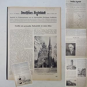 Bild des Verkufers fr Deutsches rzteblatt. Mitteilungsblatt der Reichsrztekammer und der Kassenrztlichen Vereinigung Deutschlands. Nr. 46 vom 11. November 1939 und Heft Nr. 48 vom 25. November 1939, 69. Jahrgang * F e l d s c h e r s c h u l e d e r H i t l e r j u g e n d i n L e i p z i g zum Verkauf von Galerie fr gegenstndliche Kunst