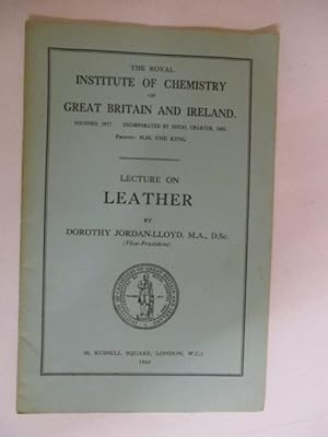 Seller image for LECTURE ON LEATHER for sale by GREENSLEEVES BOOKS