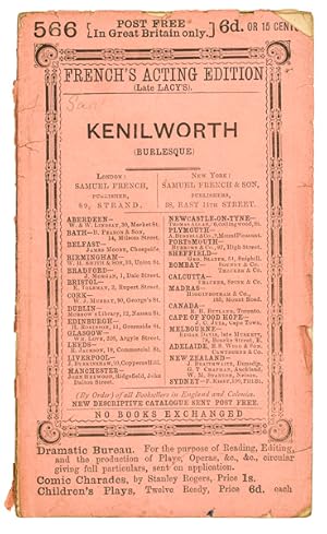Image du vendeur pour Kenilworth: or, Ye Queene, Ye Earle, and Ye Maydenne. A comic operatic extravaganza, in one act. (Revised and re-written, by Andrew Halliday. - The last edition.) mis en vente par Jarndyce, The 19th Century Booksellers
