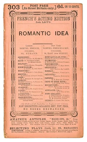 Bild des Verkufers fr A Romantic Idea. A comic drama, in one act,. zum Verkauf von Jarndyce, The 19th Century Booksellers