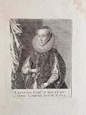 Fugger. Katharina Gräfin von Helfenstein . Original Kupferstich nach 1655.