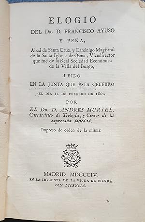 ELOGIO DEL DR. D. FRANCISCO AYUSO Y PEÑA