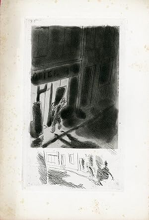 "L'ASSASSINAT CONSIDERE COMME UN DES BEAUX-ARTS" Eau-forte par Gus BOFA (1930)