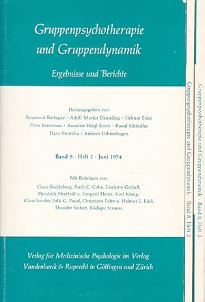 Seller image for Gruppenpsychotherapie und Gruppendynamik. Ergebnisse und Berichte. Band 8, Hefte 1, 2 und 3, Juni, Oktober, Dezember 1974. for sale by Fundus-Online GbR Borkert Schwarz Zerfa