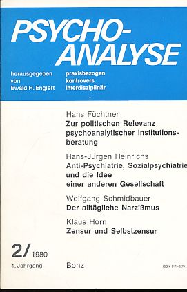 Bild des Verkufers fr Psychoanalyse. 1. Jahrgang, Heft 2/1980. zum Verkauf von Fundus-Online GbR Borkert Schwarz Zerfa