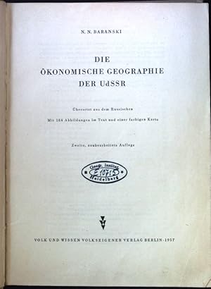 Bild des Verkufers fr Die konomische Geographie der UdSSR. zum Verkauf von books4less (Versandantiquariat Petra Gros GmbH & Co. KG)