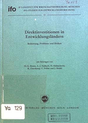 Imagen del vendedor de Direktinvestitionen in Entwicklungslndern : Bedeutung, Probleme und Risiken. IFO-Studien zur Entwicklungsforschung ; 11 a la venta por books4less (Versandantiquariat Petra Gros GmbH & Co. KG)