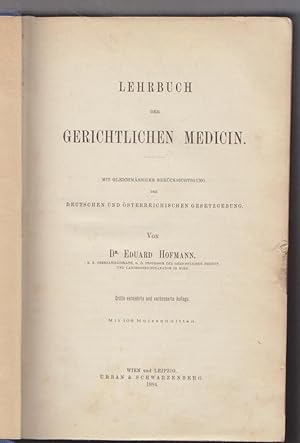 Bild des Verkufers fr Lehrbuch der gerichtlichen Medicin. zum Verkauf von Bcher bei den 7 Bergen