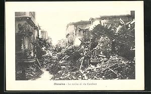 Ansichtskarte Messina, Le rovine di via Cardines, Erdbeben
