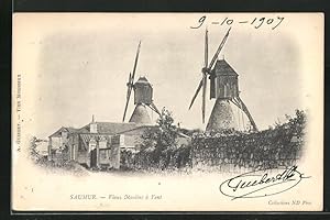 Ansichtskarte Saumur, Vieux Moulins à Vent, Windmühlen