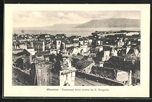 Ansichtskarte Messina, Panorama delle rovine da S. Gregorio, Erdbeben