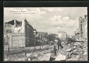 Ansichtskarte Messina, La catastrofe, Via Garibaldi e Palazzo del Prefetto, Erdbeben