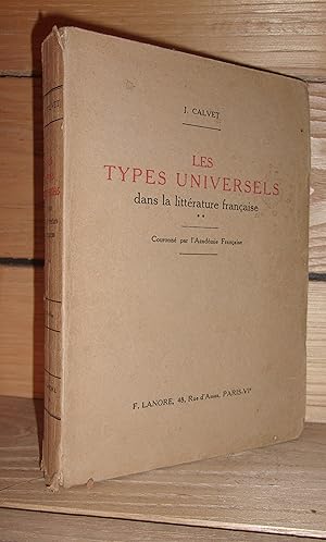 Seller image for LES TYPES UNIVERSELS DANS LA LITTERATURE FRANCAISE - Tome II for sale by Planet's books