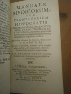 Bicaise & Guyot : Manuale medicorum , seu promptuarium Hippocratis aphorismorum, praenotionum, pr...