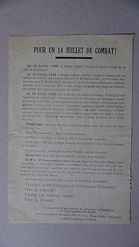 Pour un 14 juillet de combat ! . À 18h30, vous sortirez dans la rue.