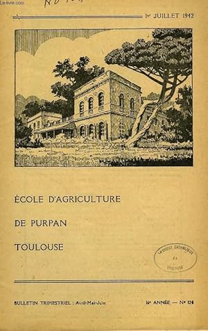 Seller image for BULLETIN DE L'ECOLE SUPERIEURE LIBRE D'AGRICULTURE DU SUD-OUEST, DOMAINE DE PURPAN, TOULOUSE, N 124, AVRIL-JUIN 1942 for sale by Le-Livre