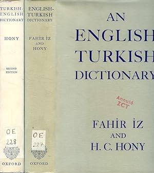Bild des Verkufers fr AN ENGLISH-TURKISH / TURKISH-ENGLISH DICTIONARY, 2 VOLUMES zum Verkauf von Le-Livre