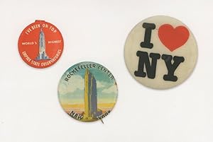 Seller image for I Love New York Rockerfeller Center Empire State Building Badge Postcard for sale by Postcard Finder