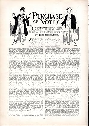 Imagen del vendedor de PRINT: "The Purchase of Votes: How Votes are Bought in New York City" .article & engraving from Harper's Weekly; March 18, 1905 a la venta por Dorley House Books, Inc.