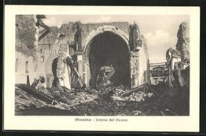 Ansichtskarte Messina, Interno del Duomo, Erdbeben