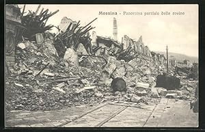 Ansichtskarte Messina, Panorama parziale delle rovine, Erdbeben