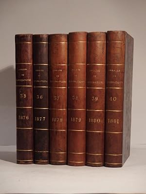 Seller image for Nouvelles annales de mathmatiques. Journal des candidats aux Ecoles polytechnique et normale. Deuxime srie, tomes 15 (1876), 16 (1877), 17 (1878), 18 (1879), 19 (1880), 20 (1881). for sale by L'Ancienne Librairie