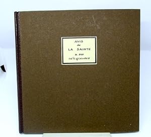 Seller image for Avis de la Sainte Thrse  ses religieuses for sale by L'Ancienne Librairie
