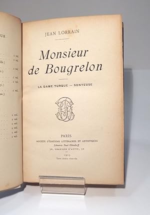 Image du vendeur pour Monsieur de Bougrelon. La Dame turque - Sonyeuse mis en vente par L'Ancienne Librairie