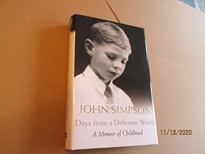 Days from a Different World A Memoir of Childhood Signed First Edition