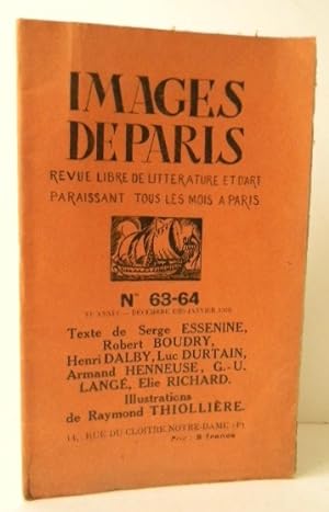IMAGES DE PARIS N° 63-64, décembre 1925  janvier 1926.