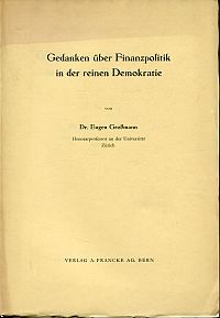Bild des Verkufers fr Gedanken ber Finanzpolitik in der reinen Demokratie. zum Verkauf von Bcher Eule