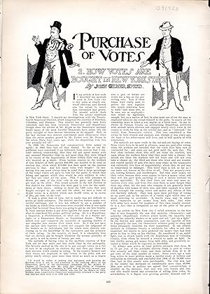 Image du vendeur pour PRINT: "The Purchase of Votes: 2.How Votes are Bought in New York State" .article & engraving from Harper's Weekly; March 25, 1905 mis en vente par Dorley House Books, Inc.