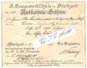 Seller image for CARL WALTER (1834-1906) deutscher Architekt und Lehrer bzw. Direktor der Kniglich Wrttembergischen Baugewerkschule Stuttgart for sale by Herbst-Auktionen