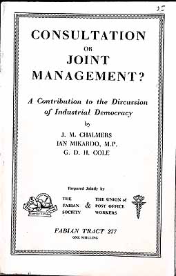 Seller image for Consultation or Joint management? A Contribution to the Discussion of Industrial Democracy for sale by Kennys Bookstore
