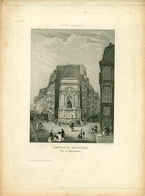 Vues de Paris: Fontaine Moliere. (B&W engraving).