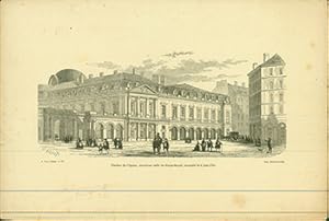 Theatre de l'Opera, deuxieme salla du Palais-Royal, incendie le 8 juin 1781. (B&W engraving).