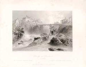 Bridge at Sherbrooke. (B&W engraving).