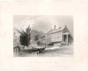 Mills at Sherbrooke. on the River Magog. (B&W engraving).