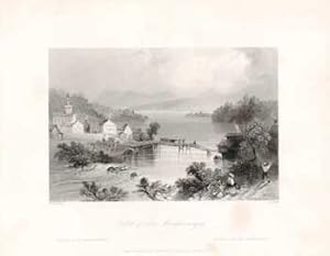 Outlet of Memphremagog. (B&W engraving).