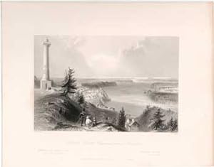 General Brooks' Monument, above Queenston. (B&W engraving).