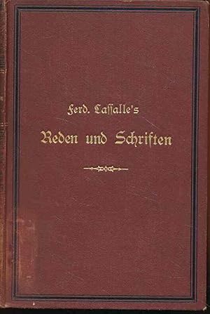 Bild des Verkufers fr Reden und Schriften. Neue Gesamtausgabe. Bd.1. Mit einer biographischen Einleitung von Eduard Bernstein. zum Verkauf von Fundus-Online GbR Borkert Schwarz Zerfa