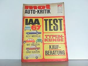 mot Auto-Kritik. Heft 20 / 1967. Die Zeitschrift für wirtschaftliches Fahren.