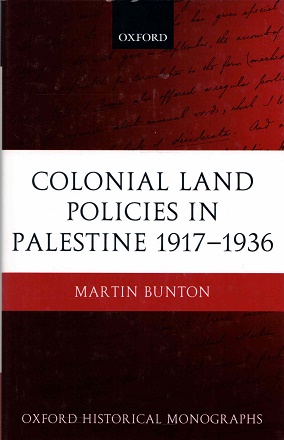 Bild des Verkufers fr Colonial land policies in Palestine 1917-1936 zum Verkauf von Antiquariaat van Starkenburg