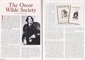 Immagine del venditore per The Oscar Wilde Society. This is an original article separated from an issue of The Book & Magazine Collector publication, 2003. venduto da Cosmo Books