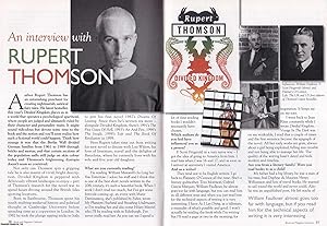 Imagen del vendedor de Rupert Thomson : An Interview. This is an original article separated from an issue of The Book & Magazine Collector publication, 2005. a la venta por Cosmo Books