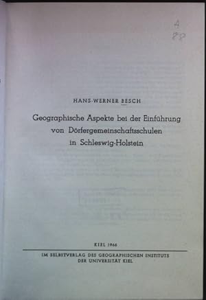 Seller image for Geographische Aspekte bei der Einfhrung von Drfergemeinschaftsschulen in Schleswig-Holstein. Schriften des Geographischen Instituts der Universitt Kiel: BAND XXVI - Heft 1; for sale by books4less (Versandantiquariat Petra Gros GmbH & Co. KG)